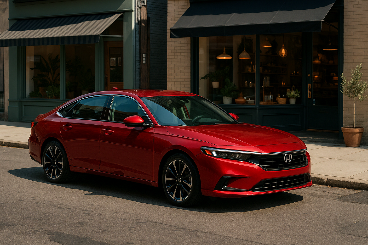 Accord red city street