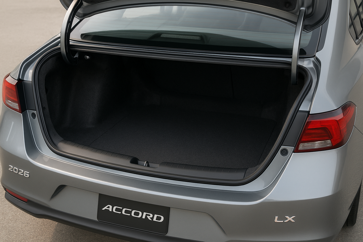 2026 Honda Accord LX open trunk cargo area